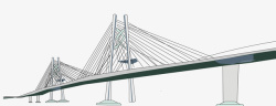 手绘的桥梁创意港珠澳大桥高清图片