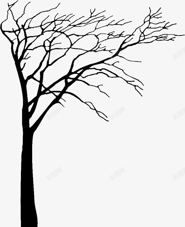 树简笔画图标png_新图网 https://ixintu.com 卡通 树 树简笔 简笔画 线条 装饰 黑色