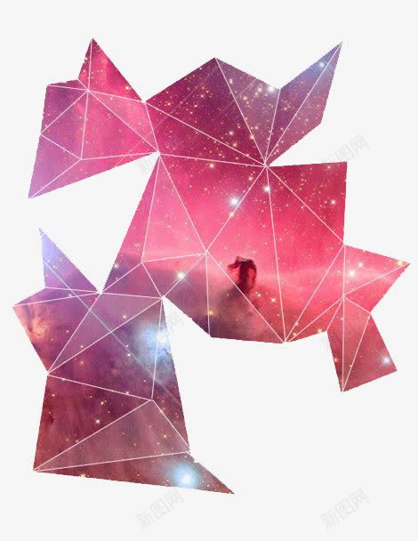 创意星空装饰png免抠素材_新图网 https://ixintu.com 夜空 星空免扣元素 星空折纸 星空装饰 渐变 菱形