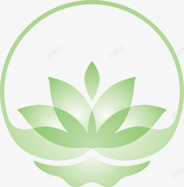 装饰绿色莲花矢量图eps免抠素材_新图网 https://ixintu.com 绿色 莲花 装饰 矢量图