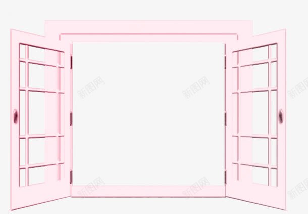 粉色窗户png免抠素材_新图网 https://ixintu.com 卡通 窗口 窗户 粉色