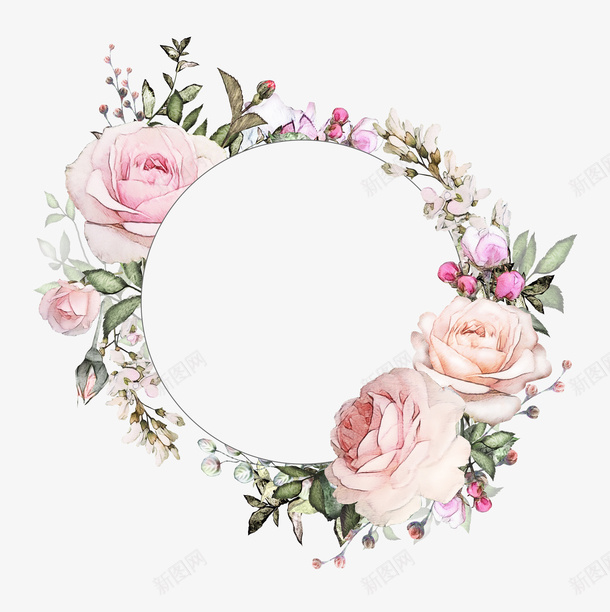 手绘彩色花朵花圈png免抠素材_新图网 https://ixintu.com 创意图 可爱 彩色图 手绘图 手绘彩色花朵花圈 简单的