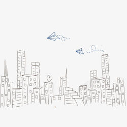 城市素材下载开学日学校城市纸飞机高清图片