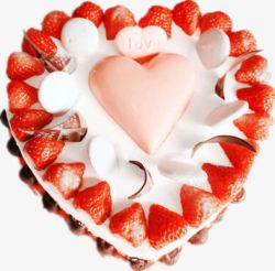 牛奶草莓水果奶油生日蛋糕高清图片