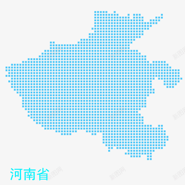 河南省地图png免抠素材_新图网 https://ixintu.com 地图 矢量地图 蓝色地图 装饰 装饰画