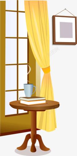 客厅相框温馨家里窗帘矢量图高清图片