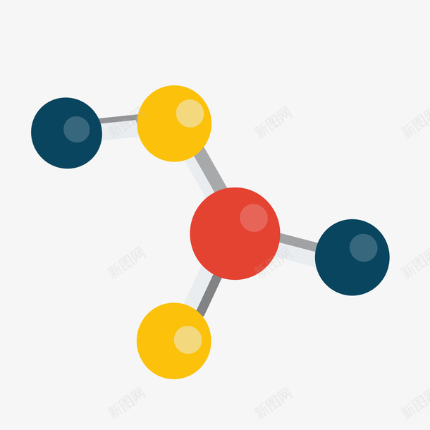 彩色分子结构png免抠素材_新图网 https://ixintu.com 分子结构 化学式 彩色分子 物理化学 背景装饰