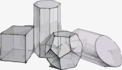 十二面体石膏几何体素描高清图片