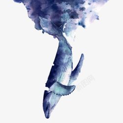 鲸鱼倒立创意绘画片素材