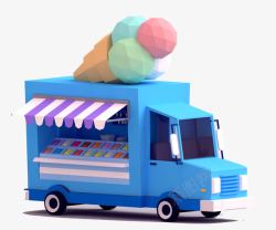 3D立体户型图冰激凌餐车高清图片