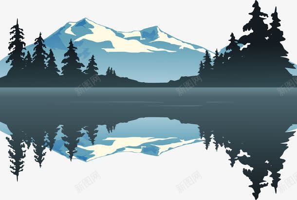 山水风景png免抠素材_新图网 https://ixintu.com 卡通山水 漂亮的山脉