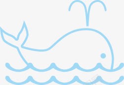 卡通鲸鱼png免抠素材_新图网 https://ixintu.com AI 卡通 手绘 海洋 海浪 线条 蓝色 鱼 鲸鱼 鲸鱼插图