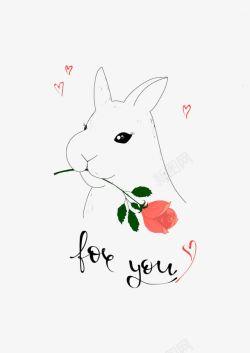 玫瑰兔子玫瑰兔子高清图片