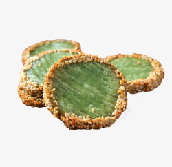 饼夹菜小吃产品实物绿茶饼展示高清图片