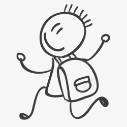 背书包的简笔小人图标图标