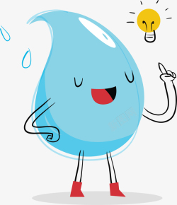 节水元素卡通可爱水滴小人矢量图高清图片