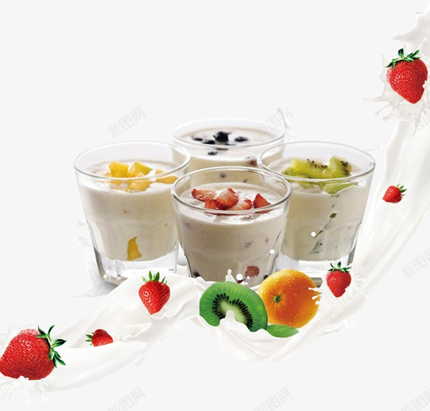 水果酸奶png免抠素材_新图网 https://ixintu.com 冷饮 图片素材 夏天 夏季促销 大促 水果酸奶