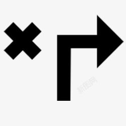 矢量左转弯标识禁止右转箭头图标高清图片