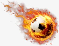 卡通体育器材创意火焰足球图高清图片