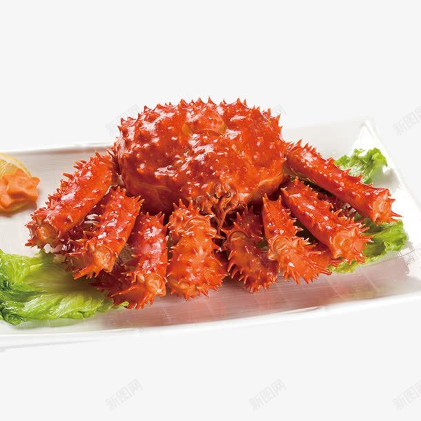 帝王蟹生鲜png免抠素材_新图网 https://ixintu.com 产品实物 海鲜 盘子 美味 螃蟹 蟹子 诱人 餐饮美食