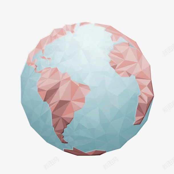 创意地球png免抠素材_新图网 https://ixintu.com 几何形 切面 创意 地球 多边形三角形 形状 折纸
