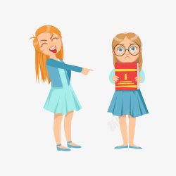戴眼镜的书本戴眼镜的无辜女孩高清图片