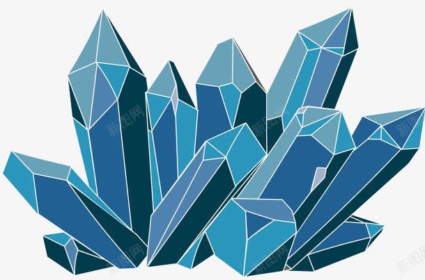 蓝色矿石水晶png免抠素材_新图网 https://ixintu.com 宝石水晶 水晶 矢量卡通水晶 矢量水晶 矿石水晶 蓝色 蓝色水晶