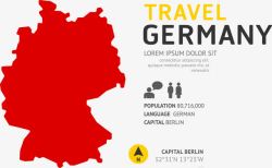 德国旅行线路图扁平化德国文化元素图标高清图片