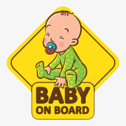 baby四边形黄色警告牌实物素材