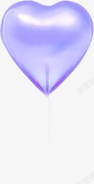 手绘紫色浪漫爱心气球素材
