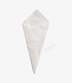 纯色纸张背景一张白色折叠的纸巾实物高清图片