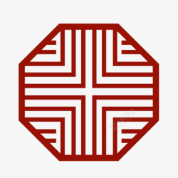 中国红八角棱格素材