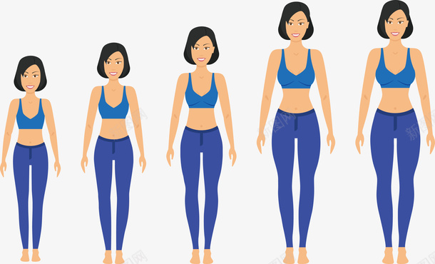 从矮到高的五个女生png免抠素材_新图网 https://ixintu.com 五个女生 健身女生 对比 短发女生 身高PNG 运动下载 高低对比 高矮比较 高矮胖瘦