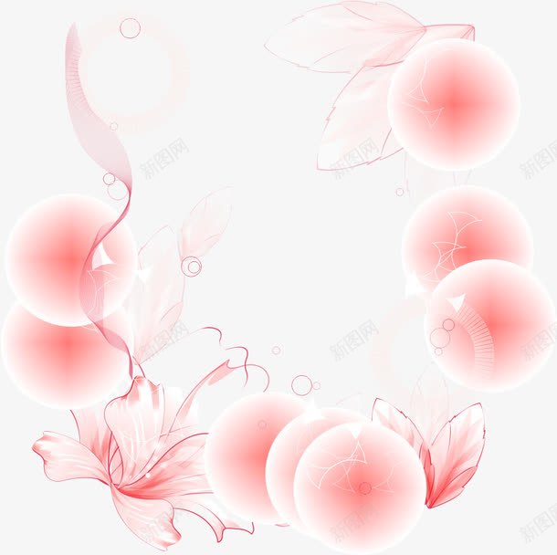 柔美背景png免抠素材_新图网 https://ixintu.com 底图 底纹 粉红色 花朵 装饰
