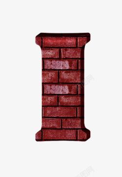 红砖墙字母数字素材