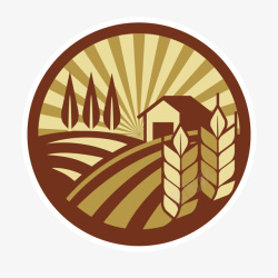 原创logo农业稻田大麦圆形logo矢量图图标高清图片