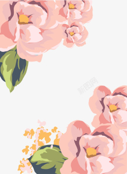 粉色情人节花朵框架素材