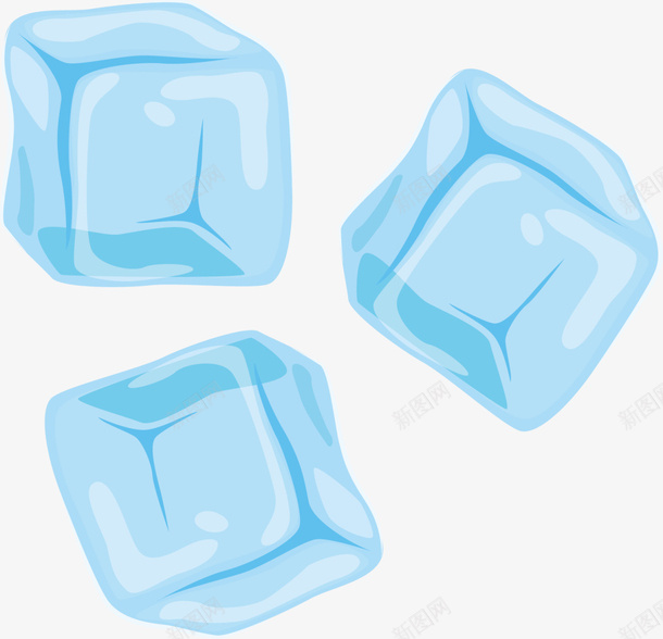 蓝色立体清凉冰块png免抠素材_新图网 https://ixintu.com 卡通冰晶 方块冰块 立体冰块 立体冰晶 蓝色冰块 装饰图案