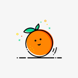 水果表情橘色的橙子mbe风格高清图片