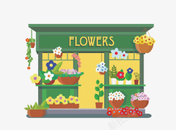 flowers卡通扁平化花店矢量图高清图片