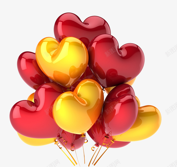 红色心形装饰气球png免抠素材_新图网 https://ixintu.com 元素 气球 红色 装饰