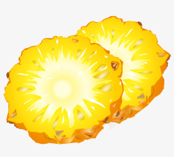 黄色菠萝片矢量图素材