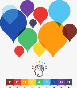 彩色人脑卡通气球人脑点子高清图片
