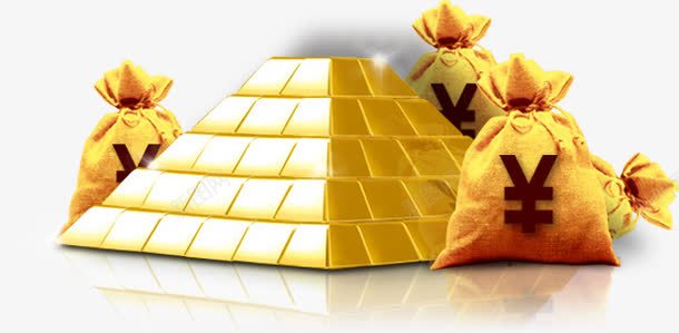 黄色的金字塔png免抠素材_新图网 https://ixintu.com 金砖 金融 钱袋 黄色 黄金