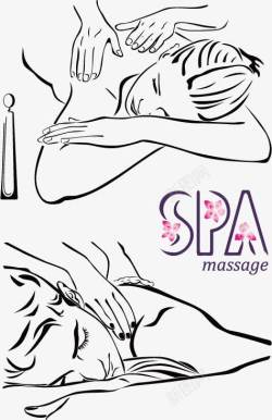 正在做按摩保健的美女手绘SPA高清图片