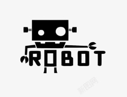黑色机器人人工智能logo图标高清图片