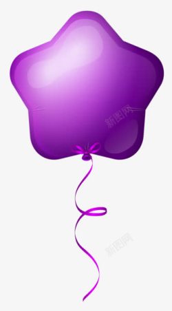 紫色五角星气球背景素材