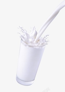 液体花创意往杯子中倒牛奶高清图片