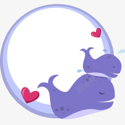 水彩海豚动物卡通高清图片