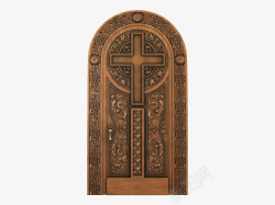 欧式的门花纹棕色奢华欧式拱形门高清图片